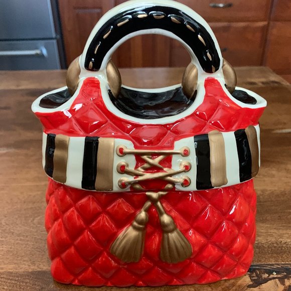 David's Cookies Collectible Red Cookie Jar Ceramic Purse - Picture 5 of 10